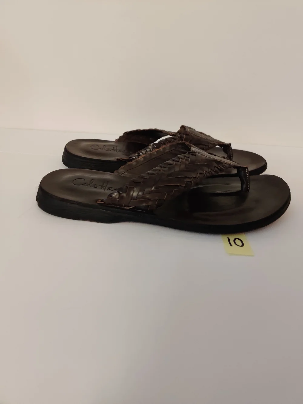 Cole Haan Brown Woven Leather Flip Flop Sandals 8.5